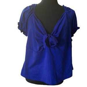 Shein Blue Knot Front Blouse
